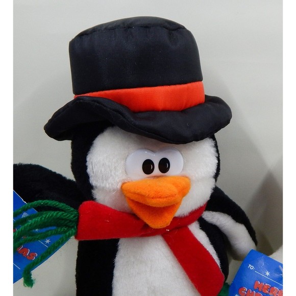 Fun World Christmas Penguin and Bear Plush Lot of 3 MerryBrite Stuffed Animals - Picture 8 of 9